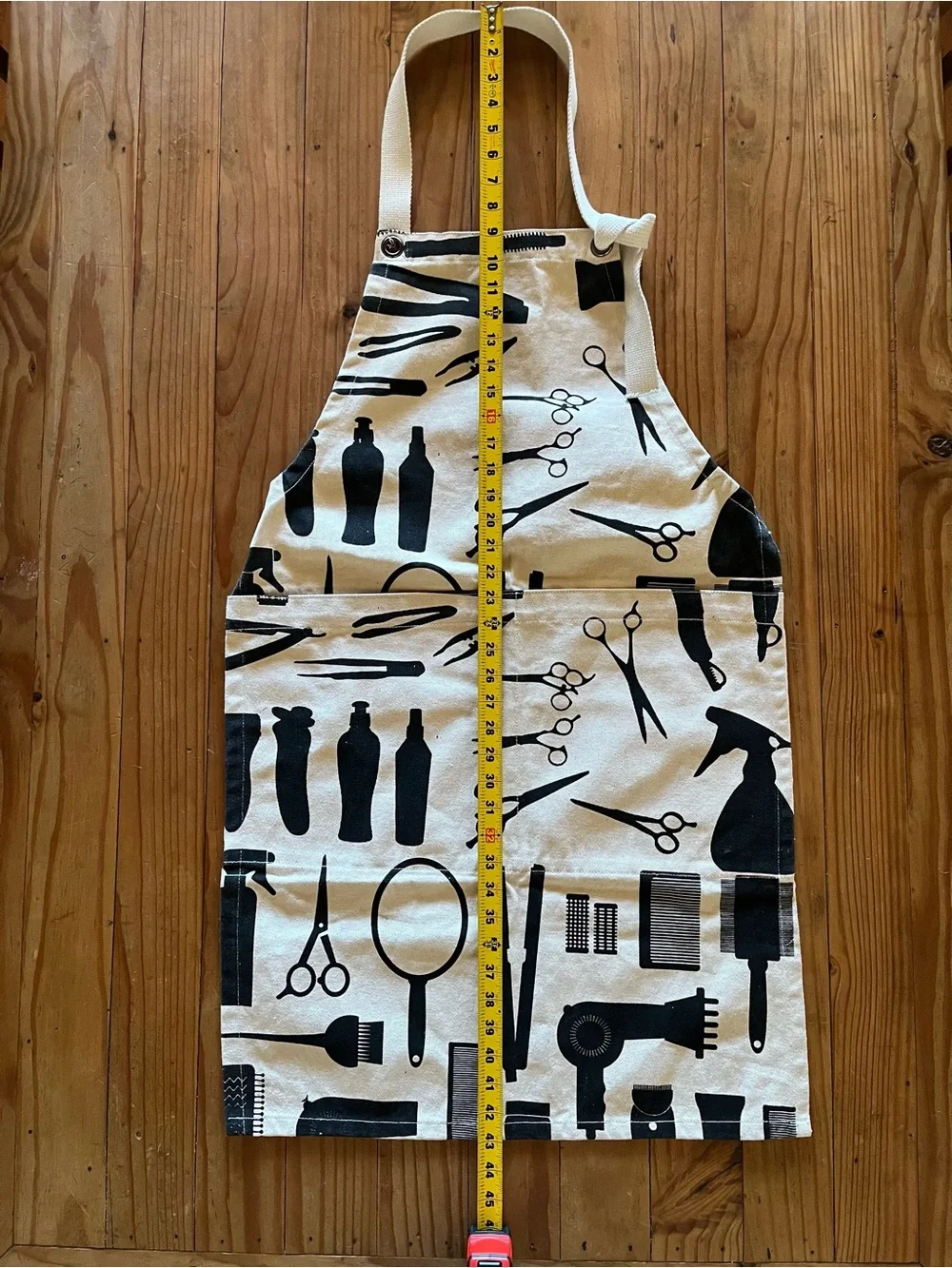 Black & Cream Canvas Hair DresserStylist Print Kitchen or Work Apron